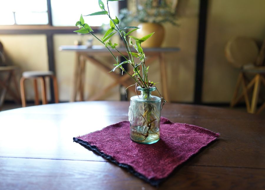 テーブル一輪挿し植物